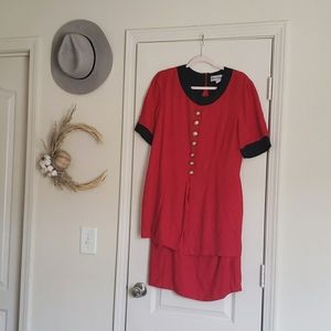Vintage Red Dress Size 14